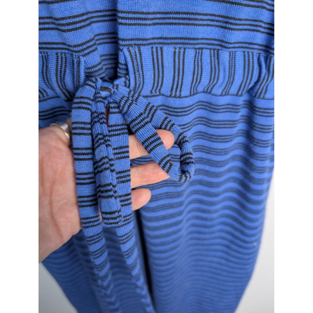 T By Talbots Dress Womens M Blue Midi T Shirt Dress Striped Scoop Neck - Picture 7 of 9